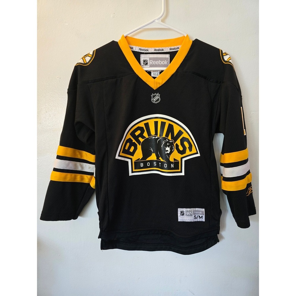 Reebok Boston Bruins Milan Lucic 17 Youth Hockey Jersey Black Gold S/M NHL